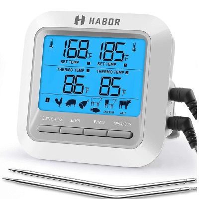 HABOR Grillthermometer mit 2 Mess Sonden mit vielen Funktionen für 18,99€ (statt 26€)