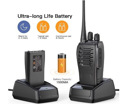 Owsoo Walkie Talkie 2er Set Funkgeräte 1500mAh mit 6km Reichweite für 29,98€ (statt 40€)