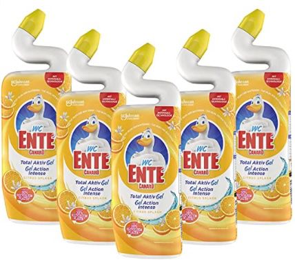 5er Pack WC Ente Total Aktiv Gel Flüssiger WC Reiniger Citrus Splash für 5,53€ (statt 8€)   Prime Sparabo