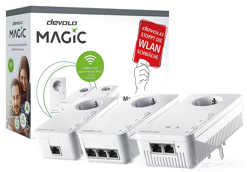 Devolo Magic 2 WiFi Streaming Kit mit 3 Adapter inkl. WLAN für 189,89€ (statt 232€)