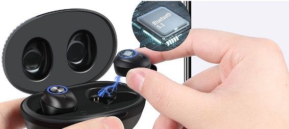 Bakibo Bluetooth Kopfhörer inEar IPX7 mit Ladebox und Mikrofon für 17,99€ (statt 27,99€)