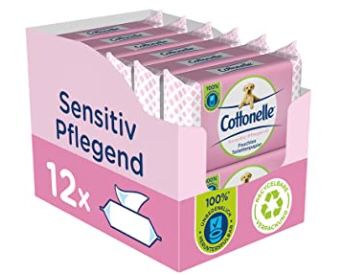 12er Pack Cottonelle feuchtes Toilettenpapier sensitive pflegend ab 11,42€   Prime