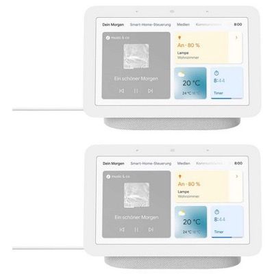 2er Pack Google Nest Hub Smart Display mit Sprachsteuerung 2. Gen. für 59,95€ (statt 98€)