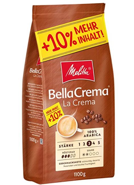 1,1kg Melitta Ganze Kaffeebohnen 100% Arabica vollmundig und ausgewogen Stärke 3 für 8,49€ (statt 12€)