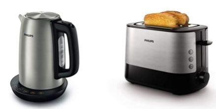 Philips Edelstahl Wasserkocher + Toaster für 50,99€ (statt 84€)