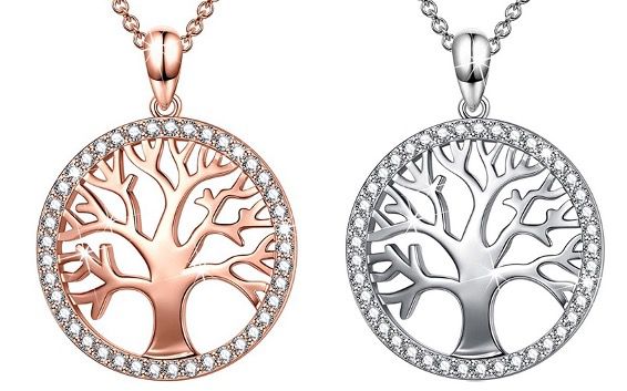 Sellot Damen Halskette mit Lebensbaum Anhänger aus 925er Sterling Silber mit Zirkonia für 14,99€ (statt 29€)