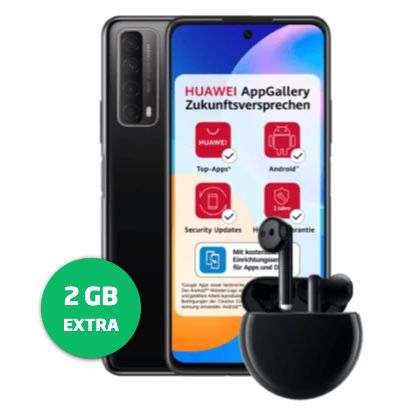 Huawei P Smart 2021 inkl. Huawei Freebuds 3 für 1€ + o2 Allnet Flat von Blau mit 10GB LTE für 11,99€ mtl.