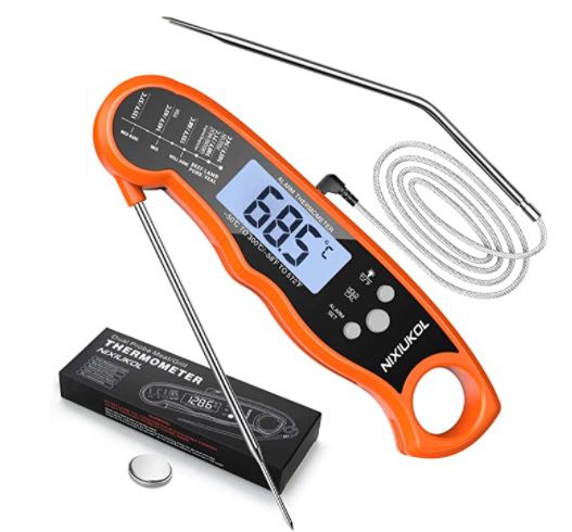 NIXIUKOL Digital Grillthermometer mit 2 Edelstahlsonden für 8,49€ (statt 17€)   Prime