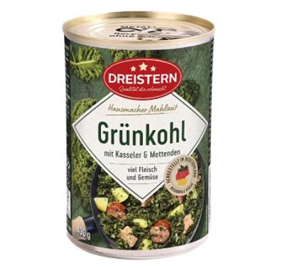 400g Dreistern Grünkohl mit Kasseler und Mettenden ab 2,29€ (statt 3€)