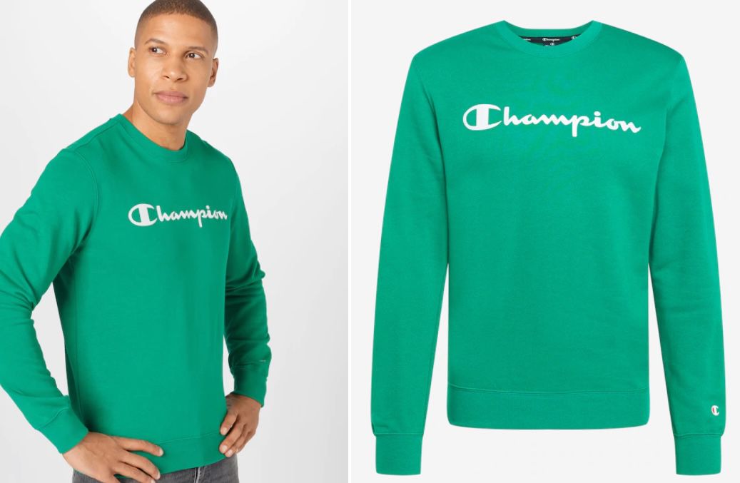 Champion Crewneck Herren Sweatshirt in Grün für 19,92€ (statt 32€)   S, M, L