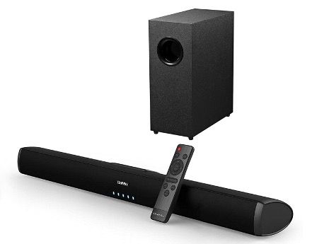 Saiyin 2.1 Soundbar mit Subwoofer Ultra Slim kabelgebunden oder Bluetooth für 39,99€ (statt 80€)