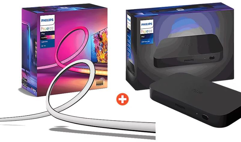 Philips Hue Play HDMI Sync Box + Gradient Lightstrip 65 Zoll für 350,39€ (statt 395€)