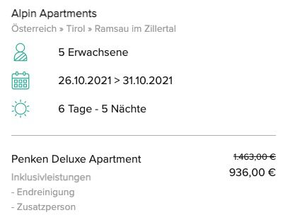 5 ÜN mit 5 Personen im Zillertal in großem Apartment inkl. Handtücher & Endreinigung ab 187€ p.P.