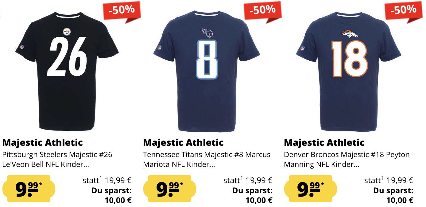 NFL T Shirt Sale bei SportSpar   z.B. Tom Brady The Goat Shirt 13,99€ (statt 23€)