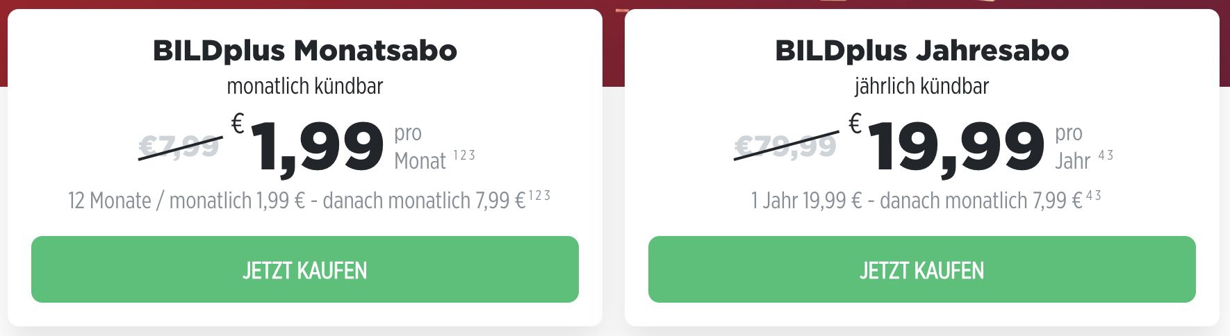 BILDplus Geburtstags Knaller   19,99€ im ersten Jahr (statt 79,99€)   effektiv 1,67€ pro Monat