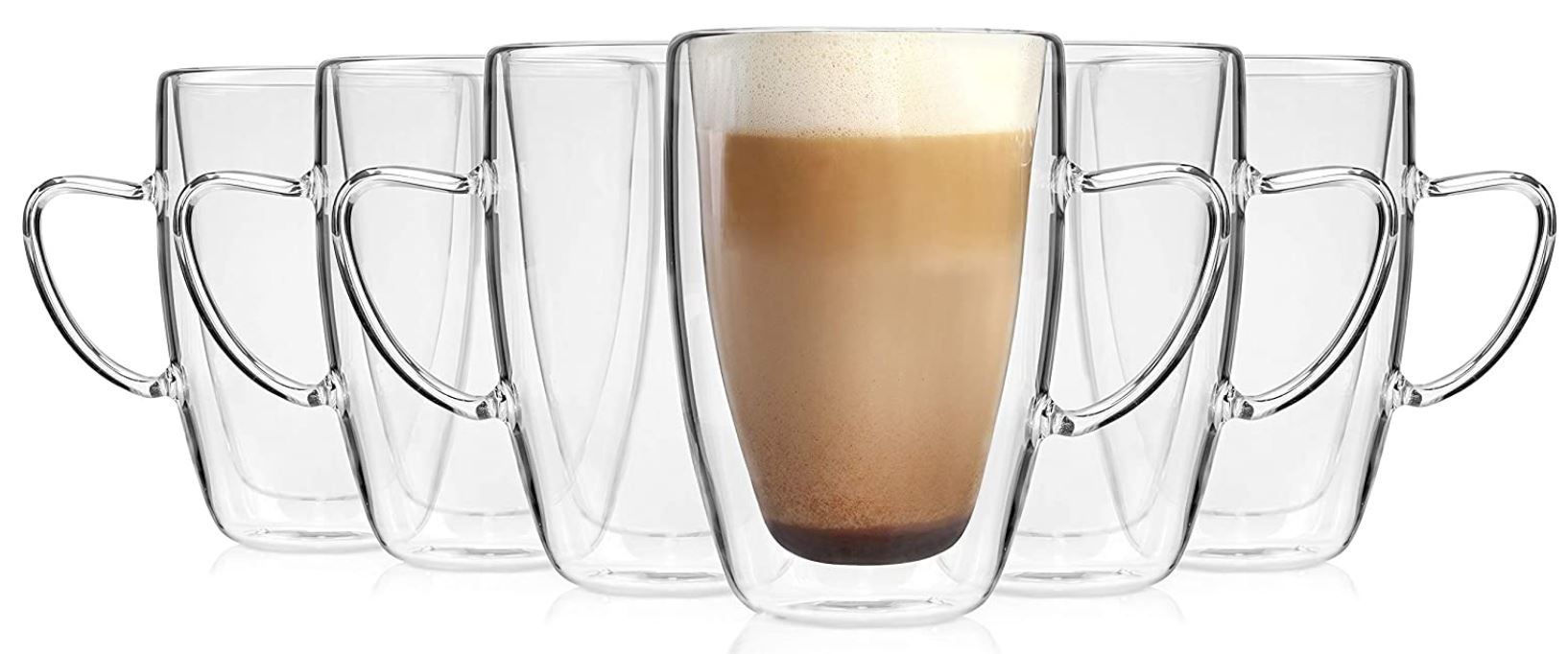 Sänger Doppelwandige Cappuccinogläser mit Henkel 6 tlg. für 34,99€ (statt 53€)