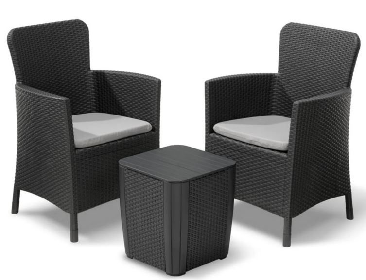 Alibert Miami 2 Stühle + Tisch Polyrattan für 128,90€ (statt 160€)