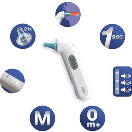 Braun Ohrthermometer IRT 3030 ThermoScan 3 für 16,98€ (statt 24€)