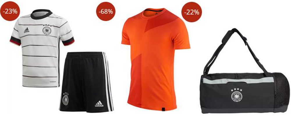 Super Fanartikel Sale bei Sportdeal24. z.B. adidas DFB Auswärtstrikot ab 15,99€