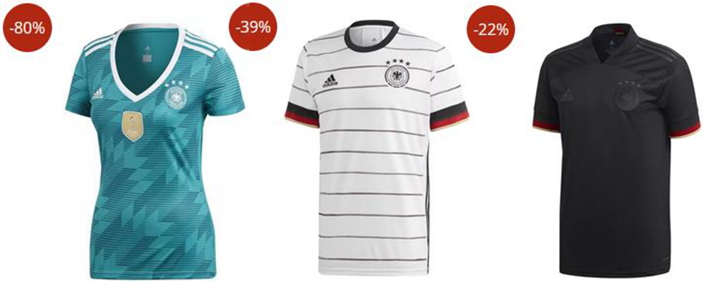 Super Fanartikel Sale bei Sportdeal24. z.B. adidas DFB Auswärtstrikot ab 15,99€