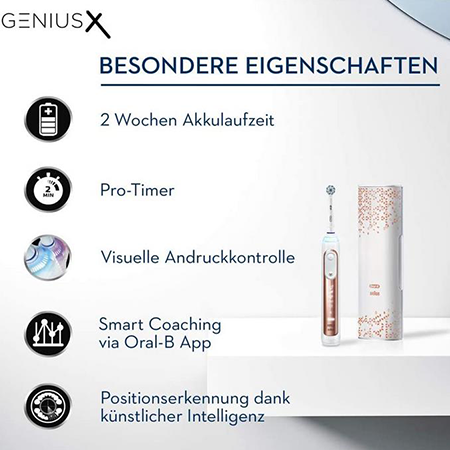 Oral B Genius X 20000N   Elektrische Zahnbürste in Rose Gold für 85,90€ (statt 99€)