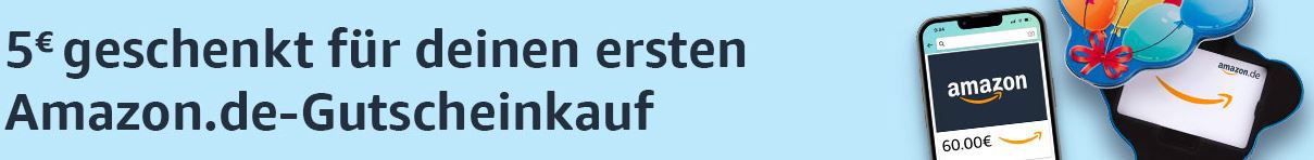 Amazon: 5€ Gutschein geschenkt beim Kauf eines 60€ Geschenkgutscheins