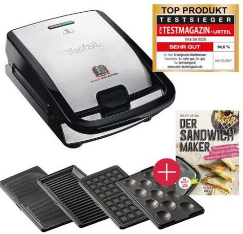 Tefal MultiSnack SW854D Sandwichmaker & Waffeleisen in Einem für 89,99€ (statt 98€)