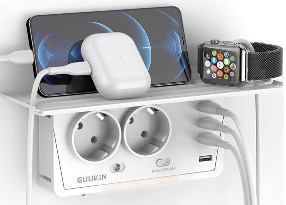 GUUKIN USB Steckdose mit 2 Steckdosen & 4 USB Ports für 10,79€ (statt 18€)   Prime