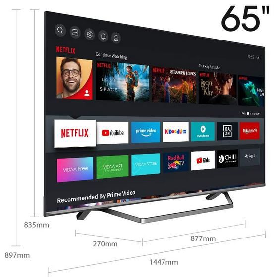 Hisense 65U7QF QLED UHD smart TV für 699€ (statt 766€)