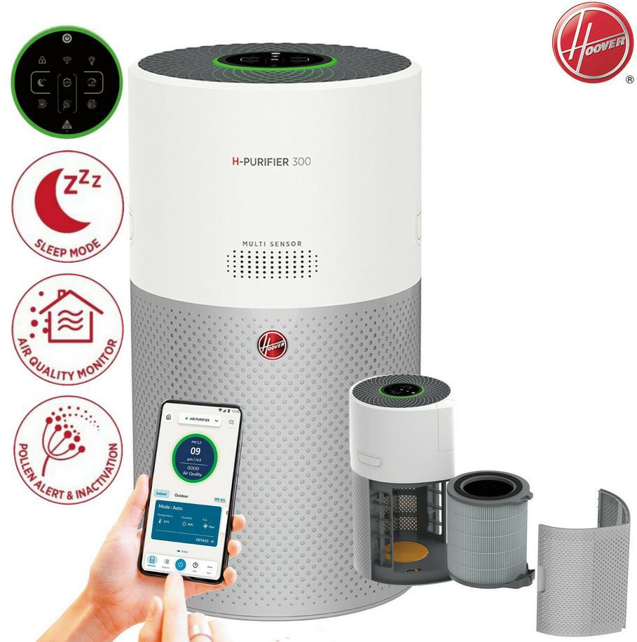 Hoover H purifier 300   App gesteuerte Luftreinigung bis 100m² für 69,99€ (statt 89€)