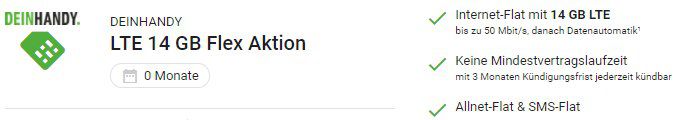 o2 Allnet Flat mit 14GB LTE für 12,99€ mtl.   nur 3 Monate Laufzeit