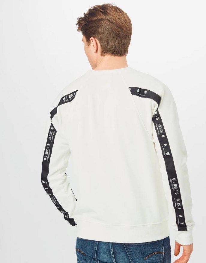 G Star RAW Raglan Taping Sweatshirt in Weiß für 34,90€ (statt 53€)