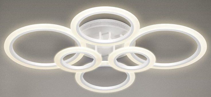 RUYI 6 Ring LED Deckenleuchte (Dimmbar, 72W) für 62,49€ (statt 125€)