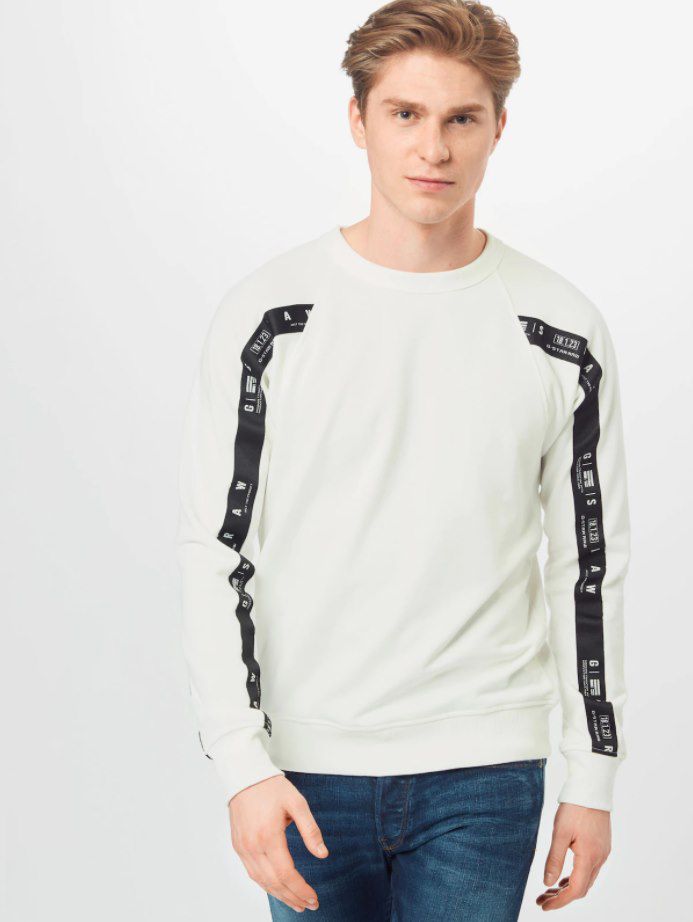 G Star RAW Raglan Taping Sweatshirt in Weiß für 34,90€ (statt 53€)