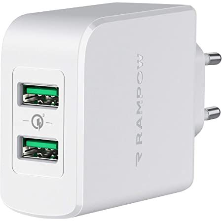 RAMPOW USB Ladegerät mit QC 3.0, 39W & 2x USB Ports für 9,49€ (statt 19€)   Prime