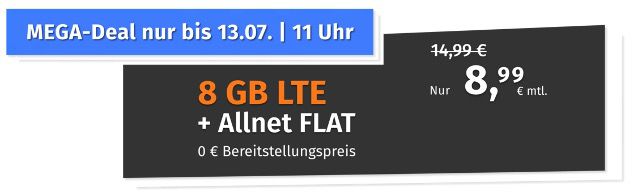 PremiumSIM o2 Allnet Flat mit 8GB LTE für 8,99€ (statt 15€) mtl.   auch ohne Laufzeit