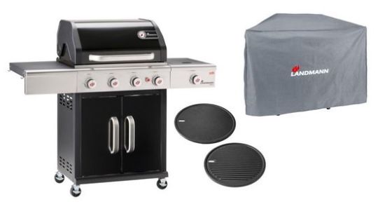 Landmann Gasgrill Triton 4.1 maxX mit Grillplatte + Wetterschutzhaube für 618€ (statt 675€)