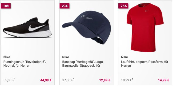 Galeria: 30% Rabatt ab 3 Artikel   z.B. 3x Nike Just Do It Swoosh T Shirt für 37,42€ (statt 45€)