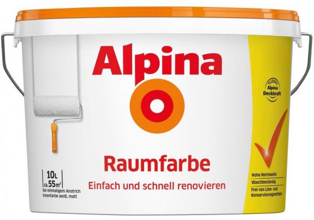 Alpina Raumfarbe weiß 10 Liter ab 17€ (statt 30€)