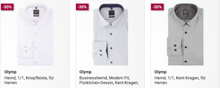3er Pack Olymp Business Hemden ab 62,97€ (statt 84€)