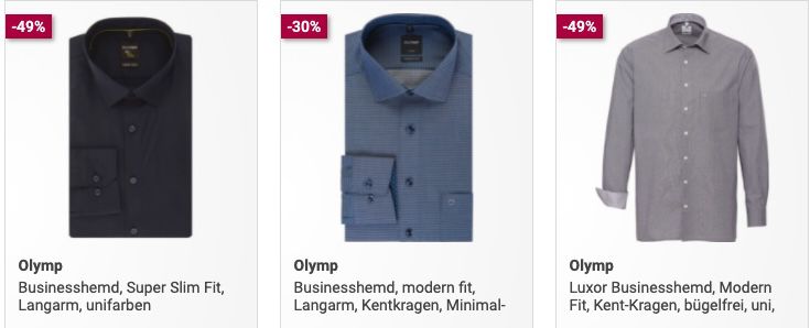 3er Pack Olymp Business Hemden ab 62,97€ (statt 84€)