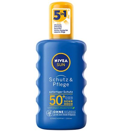 5x Nivea Sun Schutz & Pflege Sonnenspray LSF 50+ für 31,29€ (statt 60€)