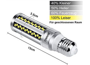 2x ONIVIB 20W LED Mais Glühbirne mit E27 Sockel Kaltweißes 6000K mit 1800 Lumen für 17,91€ (statt 26€)   Prime