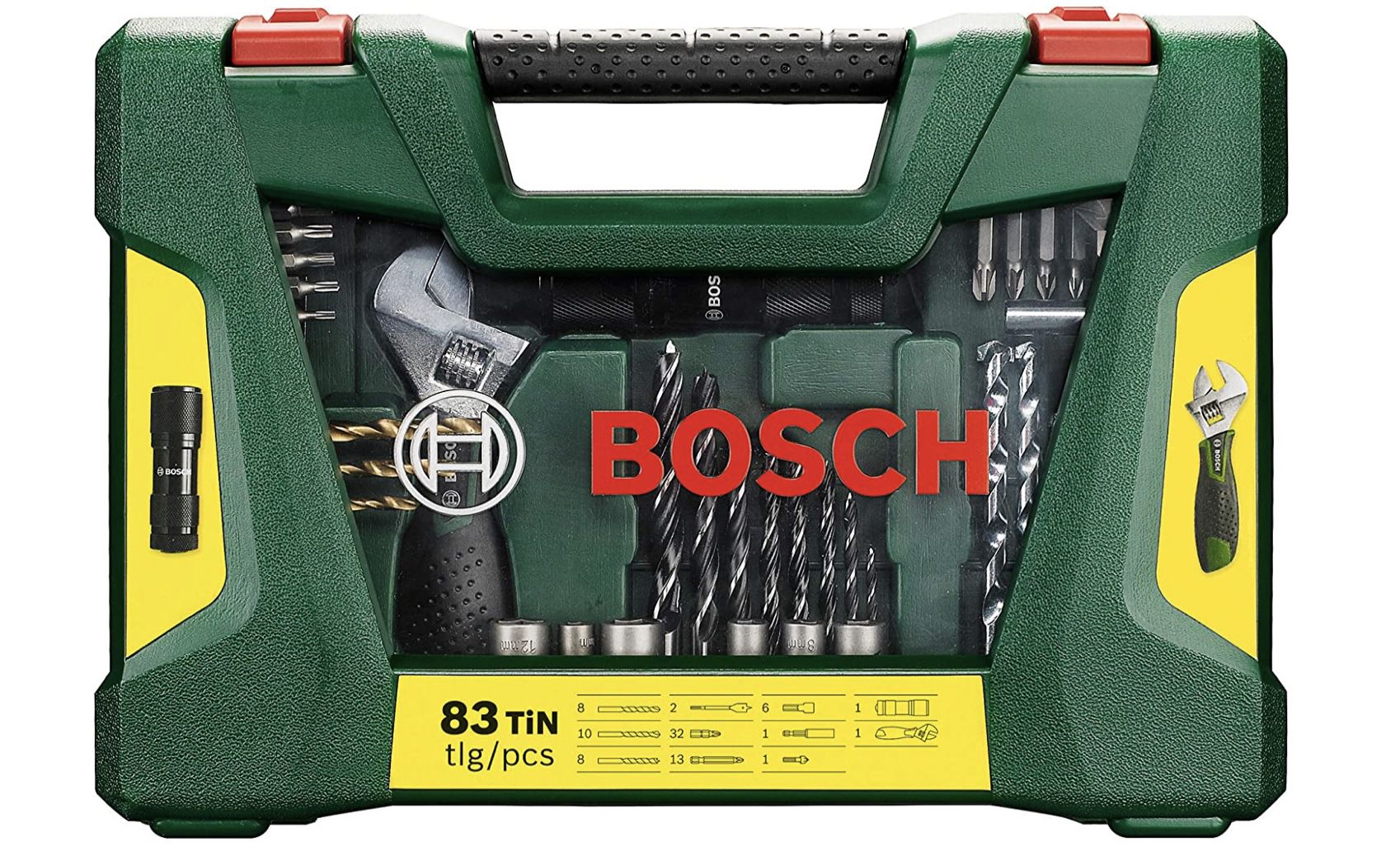 Bosch 83tlg. V Line Titanium Bohrer  und Bit Set mit LED Taschenlampe und Rollgabelschlüssel für 26,99€ (statt 33€)