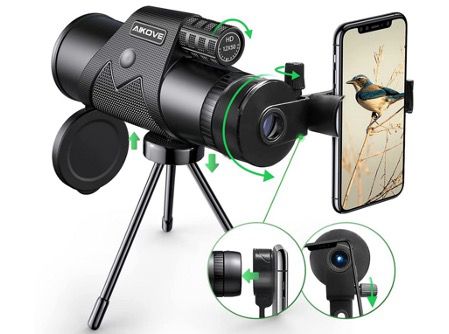 Aikove Monokular Starscope 12x50 mit HD Zoom inkl. Smartphone Halter und Stativ für 21,97€ (statt 40€)