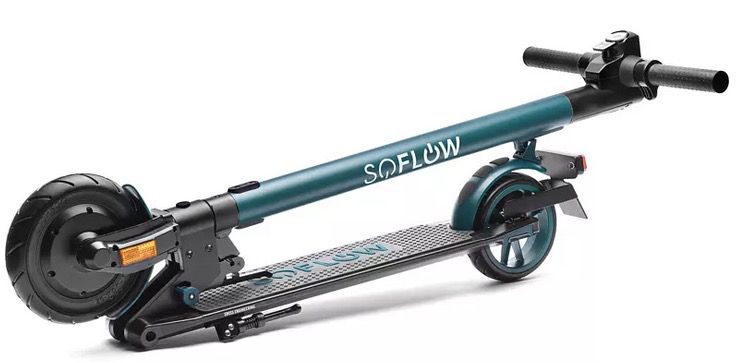 SOFLOW SO1 E Scooter (7,8 Zoll, Schwarz, Grün) mit dt. Straßenzulassung für 141€ (statt neu 267€)   Kundenretoure