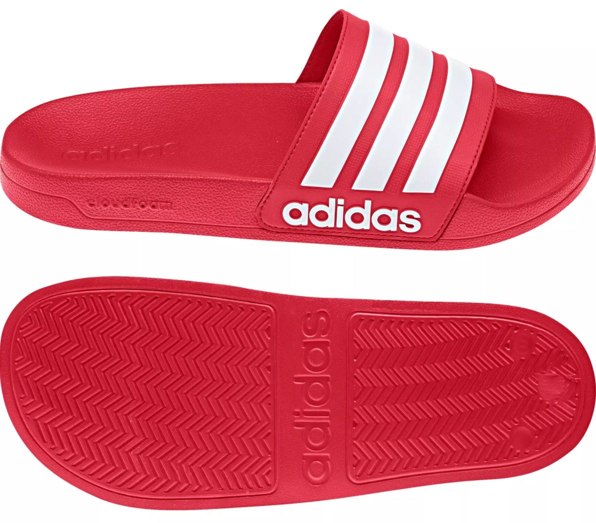 adidas Cloudfoam Adilette Slide in Rot für 16,66€ (statt 20€)