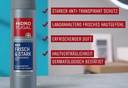5x Hidrofugal Men Frisch & Stark Spray ohne Ethylalkohol für 9,27€ (statt 13€)   Prime