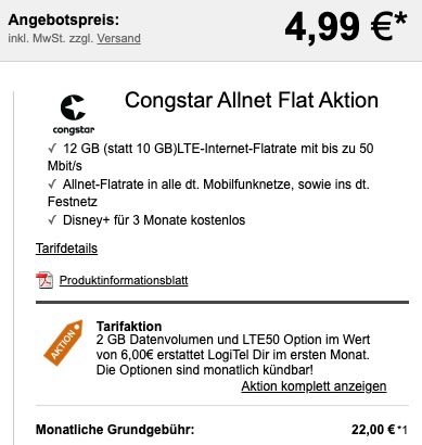 OnePlus Nord 2 5G mit 128GB + Buds für 4,99€ + Telekom Allnet Flat von Congstar mit 10GB LTE für 22€ mtl.