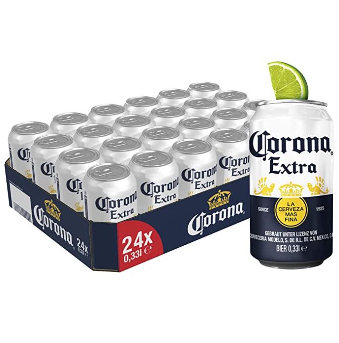 24er Tray Corona Extra Premium Lager Dosenbier für 18,81€ + 6€ Pfand